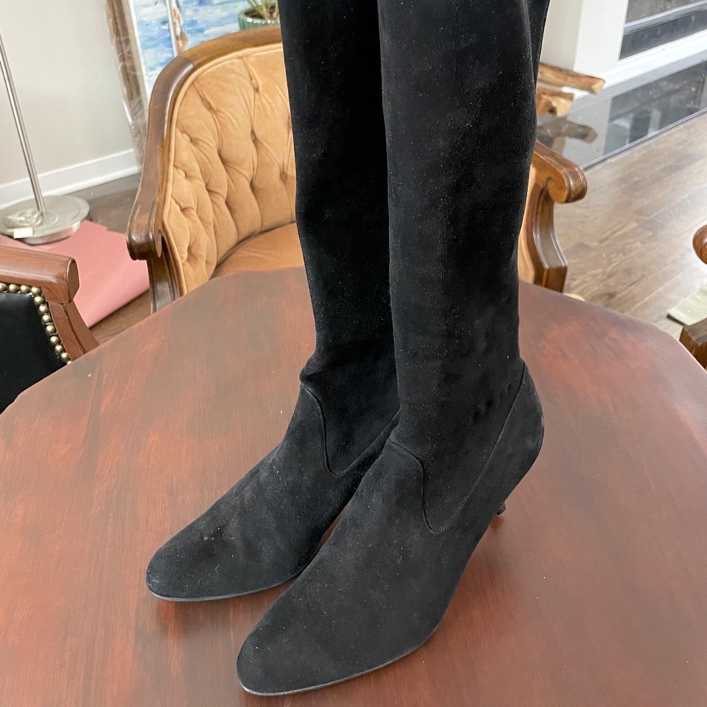 Manolo Blahnik Pamfilo 90mm Black Suede Boots